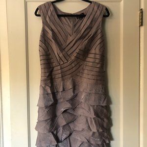 NWT Adrianna Papell Grey Formal Midi Dress (Sz 14)